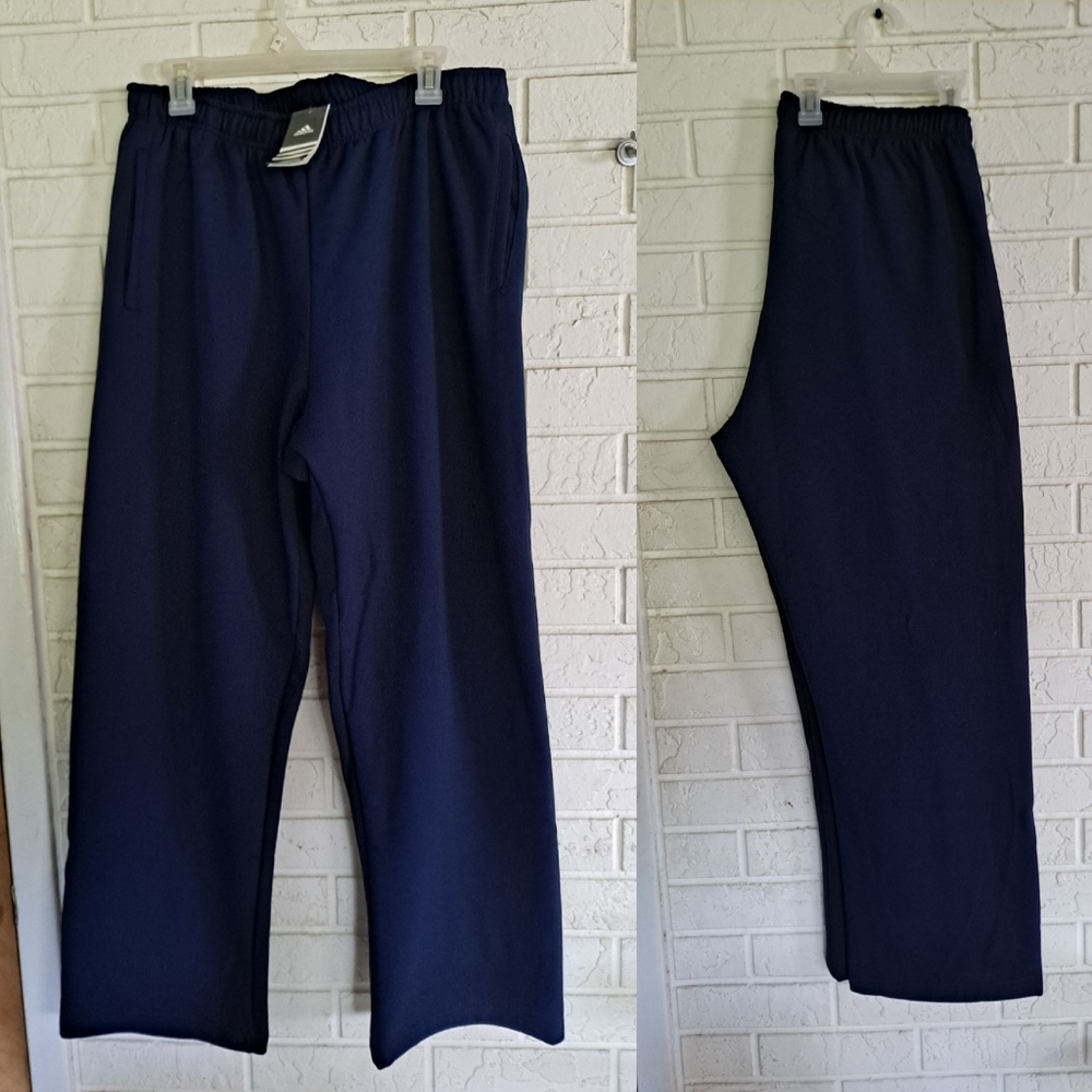 Adidas blue Collegiate draw string straight leg sweat pants